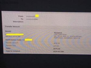 payment bank wire