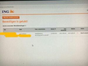payment bank wire from buyer netherland